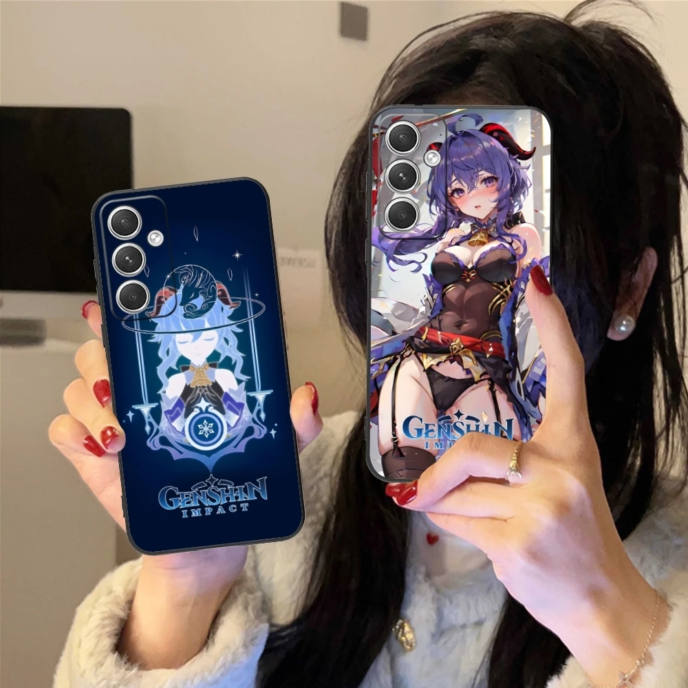 Чехол Genshin Impact Ganyu мобильный телефон для Samsung Galaxy S24 S23 S22 S21 S20 S10 S9 Plus FE Ultra Lite черный