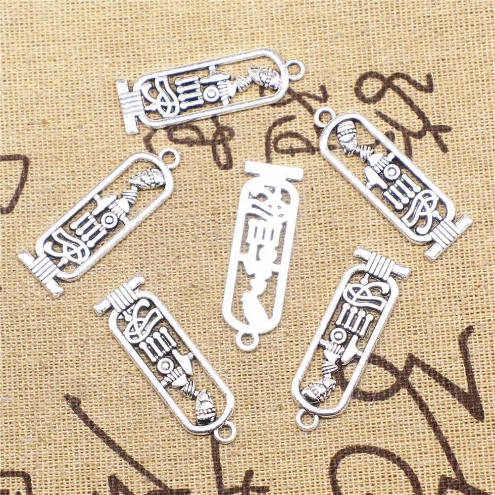 

King Charm For Jewelri Make Pendant For Necklace Handmade Products 12X38mm Antique Silver Color 10 Pieces