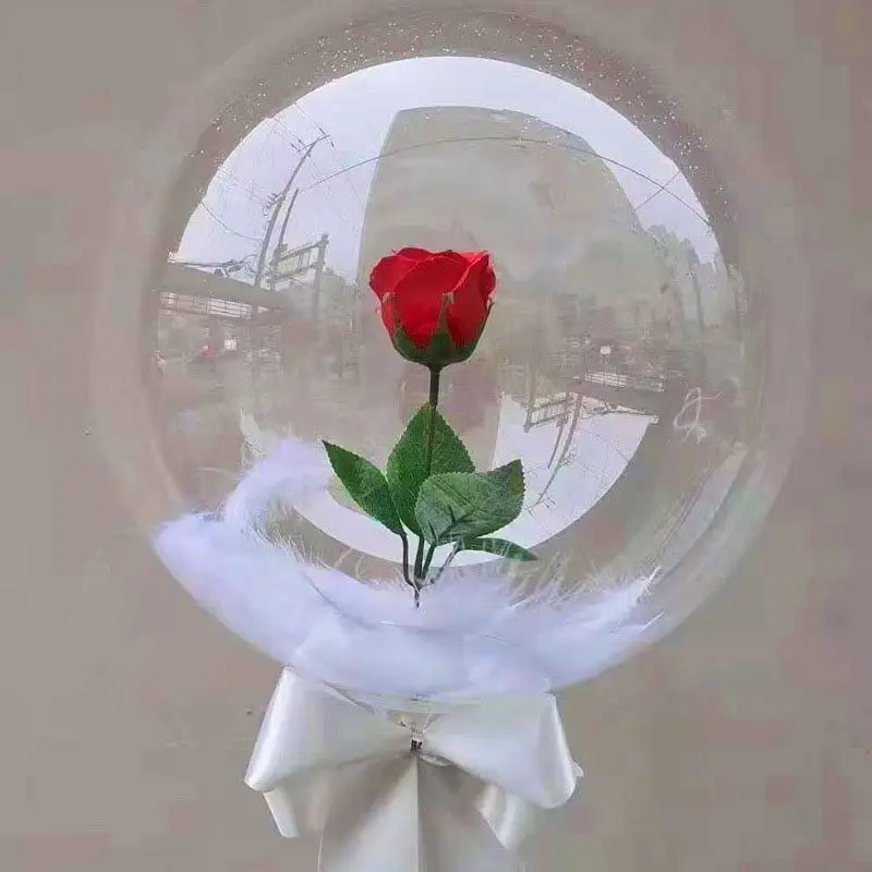 

Wedding Anniversary Decoration Transparent Bubble Ballon For Rose Ballons Bouquet Gift 50pc 8/10/18/20/24/36 inch Bobo Balloon