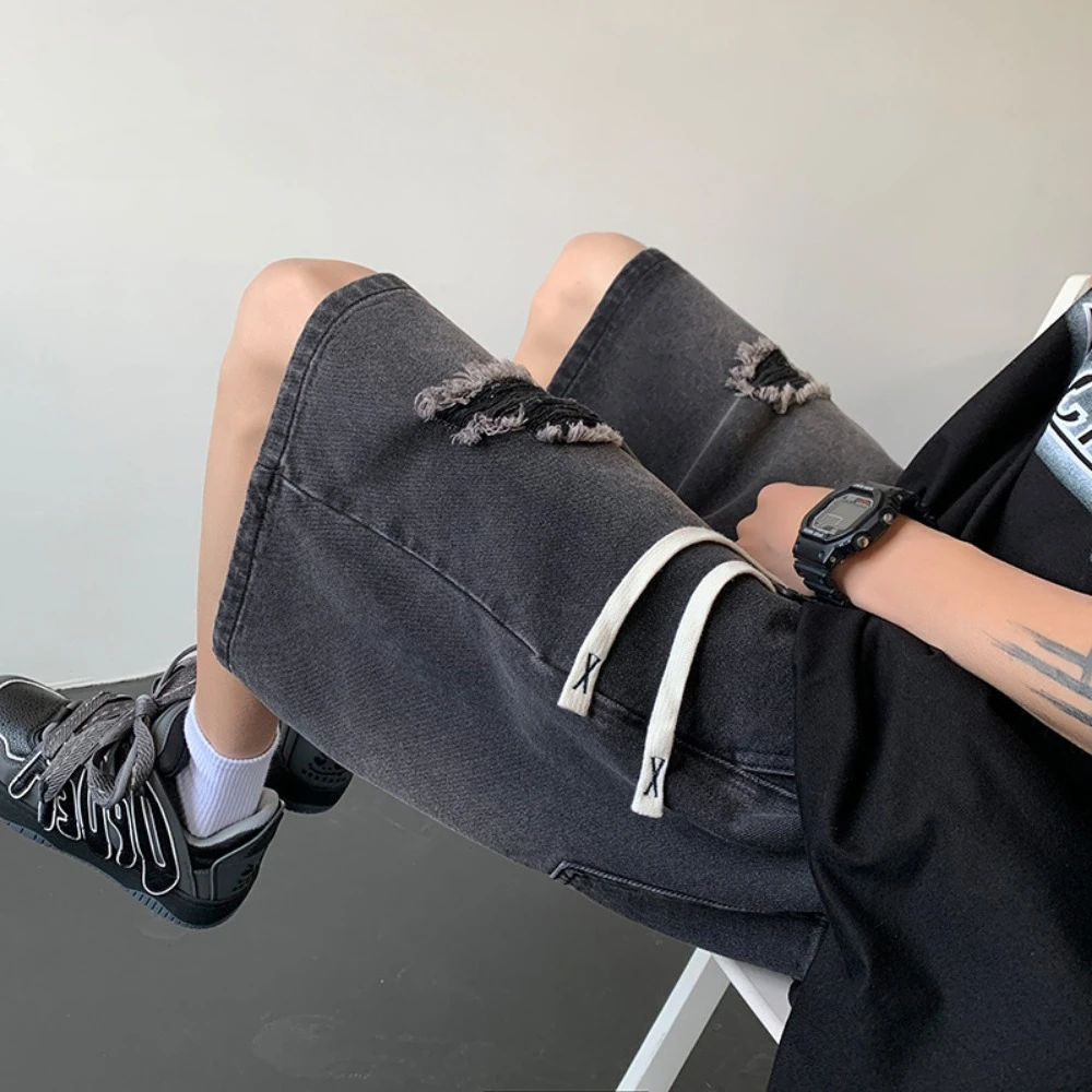 YIGUDAR мужские рваные джинсовые шорты