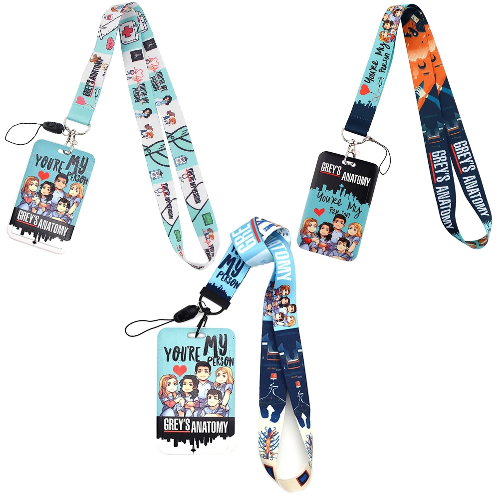 

LX1083 Grey's Anatomy Lanyard Doctor Nurse Lanyards for USB Pendants Keyrings ID Card Holder Neckband Mobile Phone Rope Gift