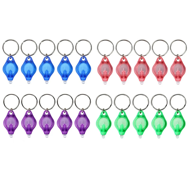 

20Pcs LED Keychain Mini Flashlight LED Keychain Light With Hook, Battery Included