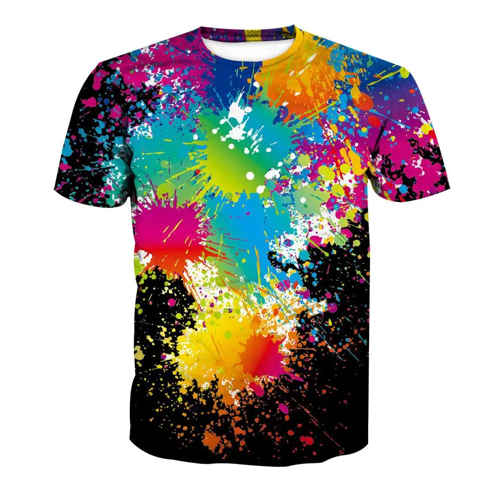 

Summer Unisex Men T-Shirt Fashion 3D Digital Printing Graffiti Short Sleeve Shirt Round Neck Streetwear Tees Boy Tops Tee