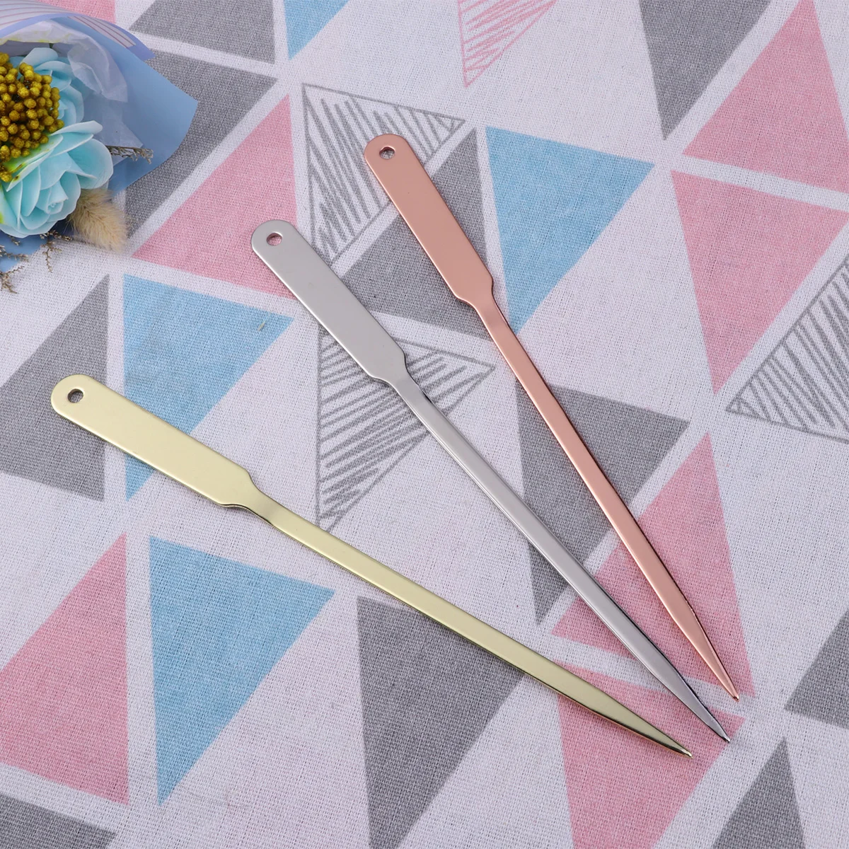 

3 шт. открывалки для писем, портативная рука из нержавеющей стали, конверт для писем, легкий металлический режущий станок для конвертов (случайный Безопасный нож