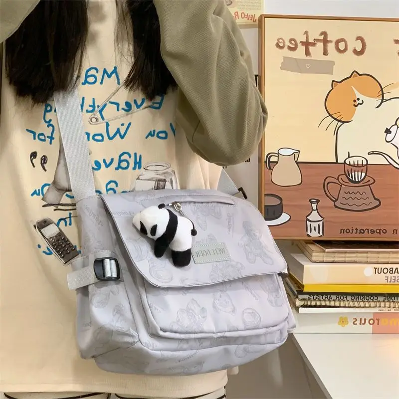 Ретро плюшевый мишка милая сумка через плечо для девочек в студенческом стиле