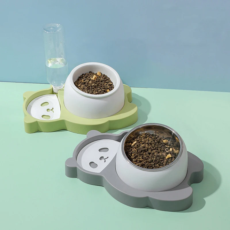 

4-in-1 Cat Food Bowl Dog Slow Food Bowl Prevent Choking Water Automatic Drinking Feeding Basin Feeder Not Wet Mouth Drinker