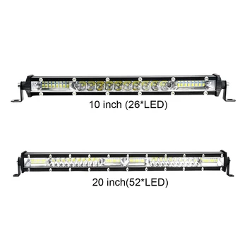 120W 9-30V Car Single Row Mixed Light Strip Lights IP68 Waterproof Slim Spot LED Light Bar for Auto Jeep Trailer Golf Cart 4