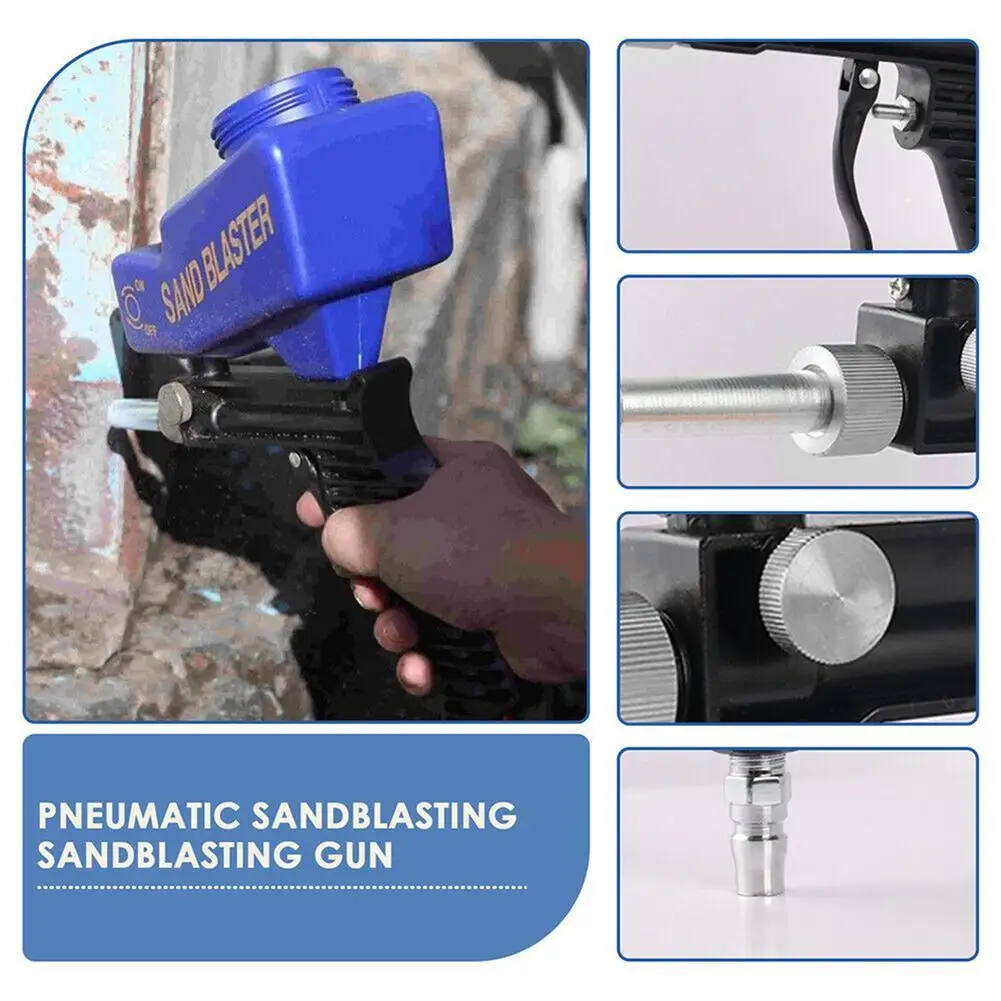

Handheld Portable Sand Blaster Gun Ergonomic Design Air Gravity Feed Rust Remover Multi-function Tools wholesale new