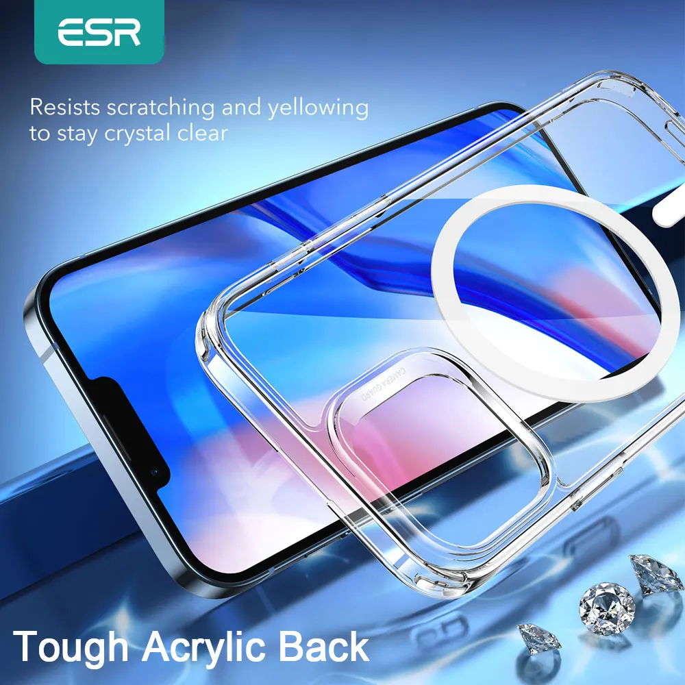 ESR for iPhone 13 Pro Max Case Compatible with Magsafe for iPhone 13 Transparent Back Cover Magnetic Case for iPhone 13 Pro Max