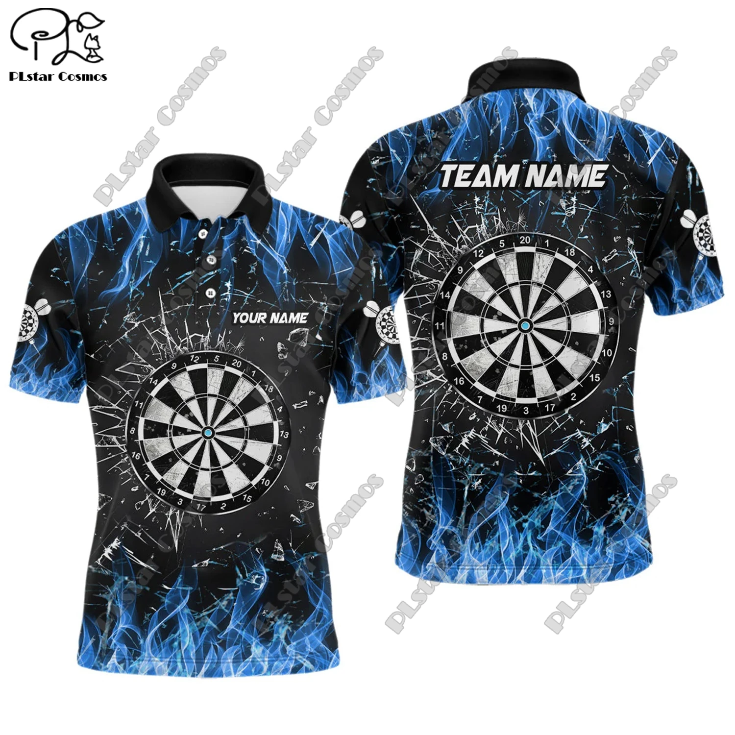 Футболка-поло с 3D-принтом пламени универсальная для отдыха спорта