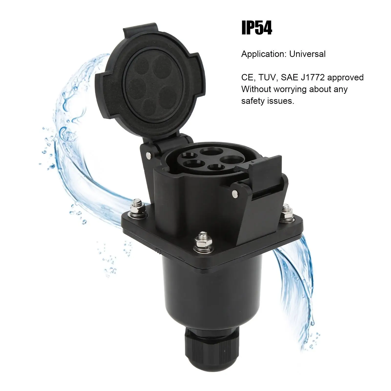 Разъем для зарядки электромобилей UL94-V-0 Огнестойкий разъем Тип 1 Однофазный 240 В