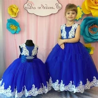 royal blue bow back tulle aline baby flower girl dress birthday wedding party dresses costumes first communion drop shipping