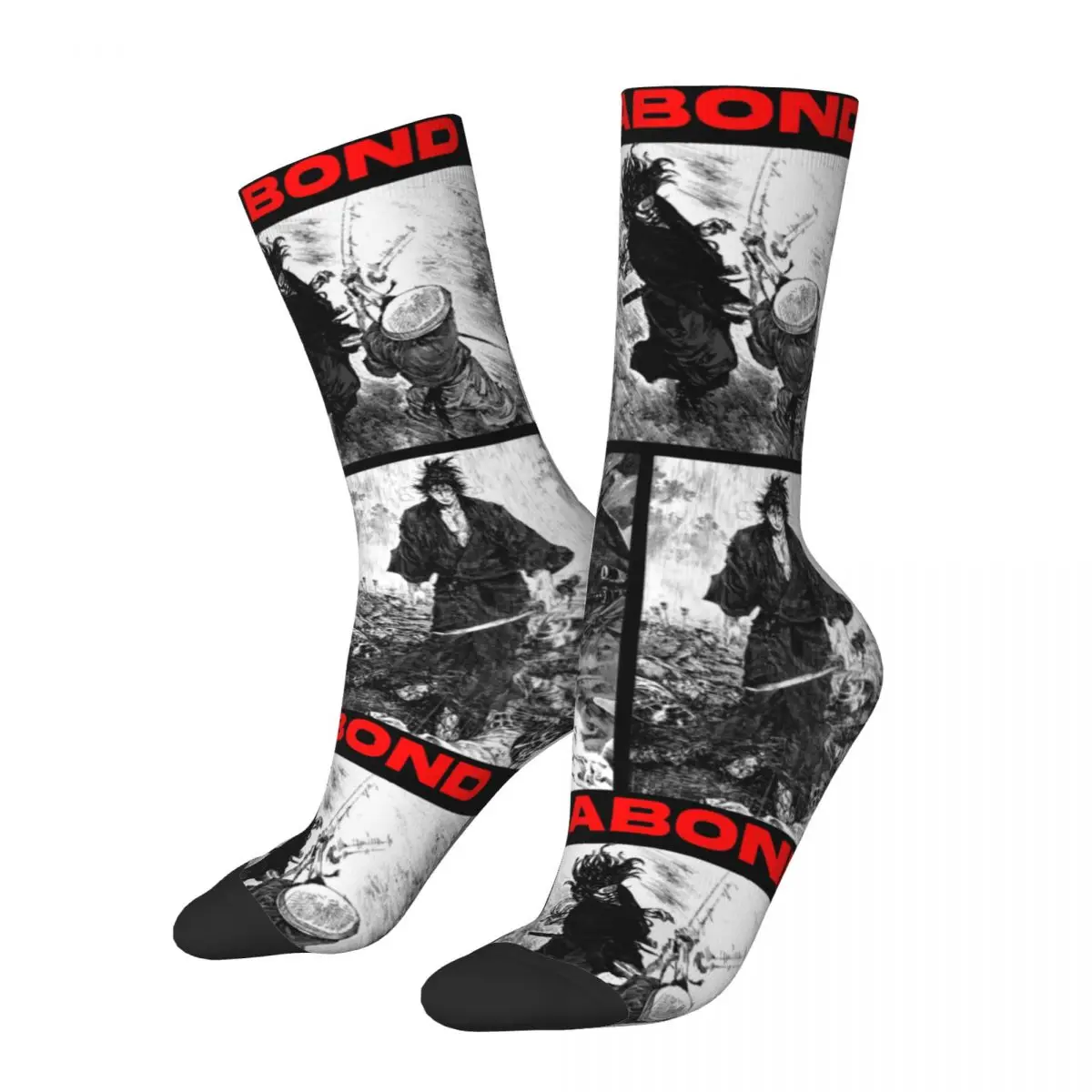 

All Season Unisex Anime Vagabond Manga Musashi Miyamoto Crew Socks Samurai Takezou Shinmen Merch Warm Socks Soft Best Gift Idea