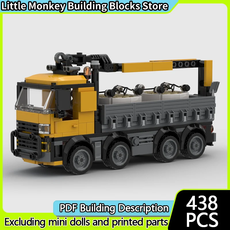 Фото Конструктор City Car Model MOC: Модульный грузовик-кран для сборки, технологичный подарок, праздничный набор детских игрушек №1