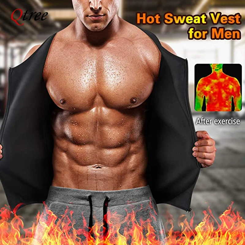 Men Body Shaper Vest Waist Trainer Double Belt Sweat Compression Shirt Corset Top Belly Slimming Shapewear Fat Burn Fitness Tops
