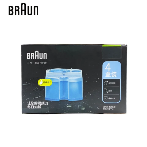 Бритвенный картридж Braun Clean & Refresh с автоматическим очищающим центром очищает зубцы и микробов от головки бритвы