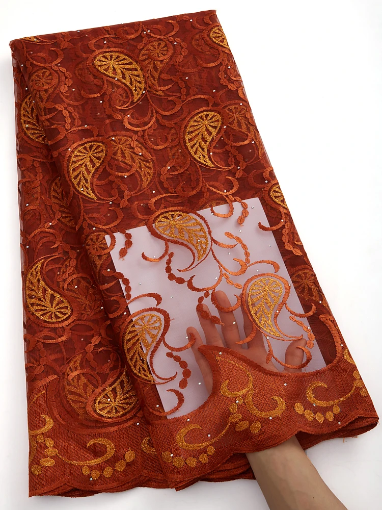 

African Lace Fabric 2022 Nigerian Embroidery Lace Mesh Net Fabric For Women Wedding Dress A2813 Luxury Designer Clothing Women