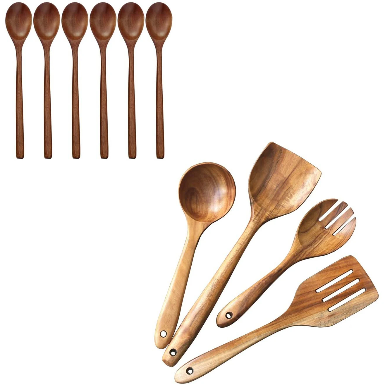 

Деревянные суповые ложки для еды с деревянной посудой, набор деревянных ложек для еды, ложка с длинной ручкой