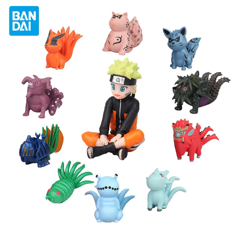 

11 Piece Set Naruto Q Version Doll Figure Model 5 - 8CM Anime Character Uzumaki Naruto Nine-Tailed Beast Children's Toys Gifts