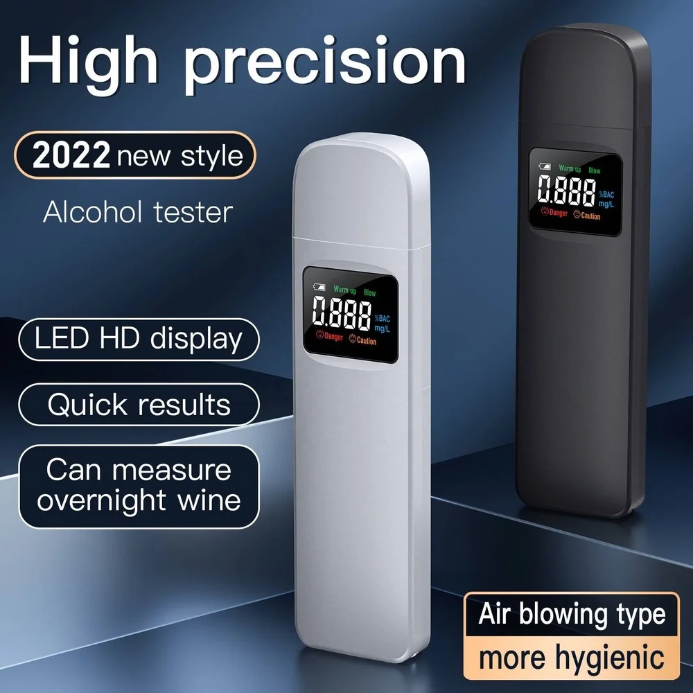 

Portable Alcohol Tester High Accuracy Breathalyzer Non-Contacting Alcohol Detector with Digital LED Screen Tester Drink Driving