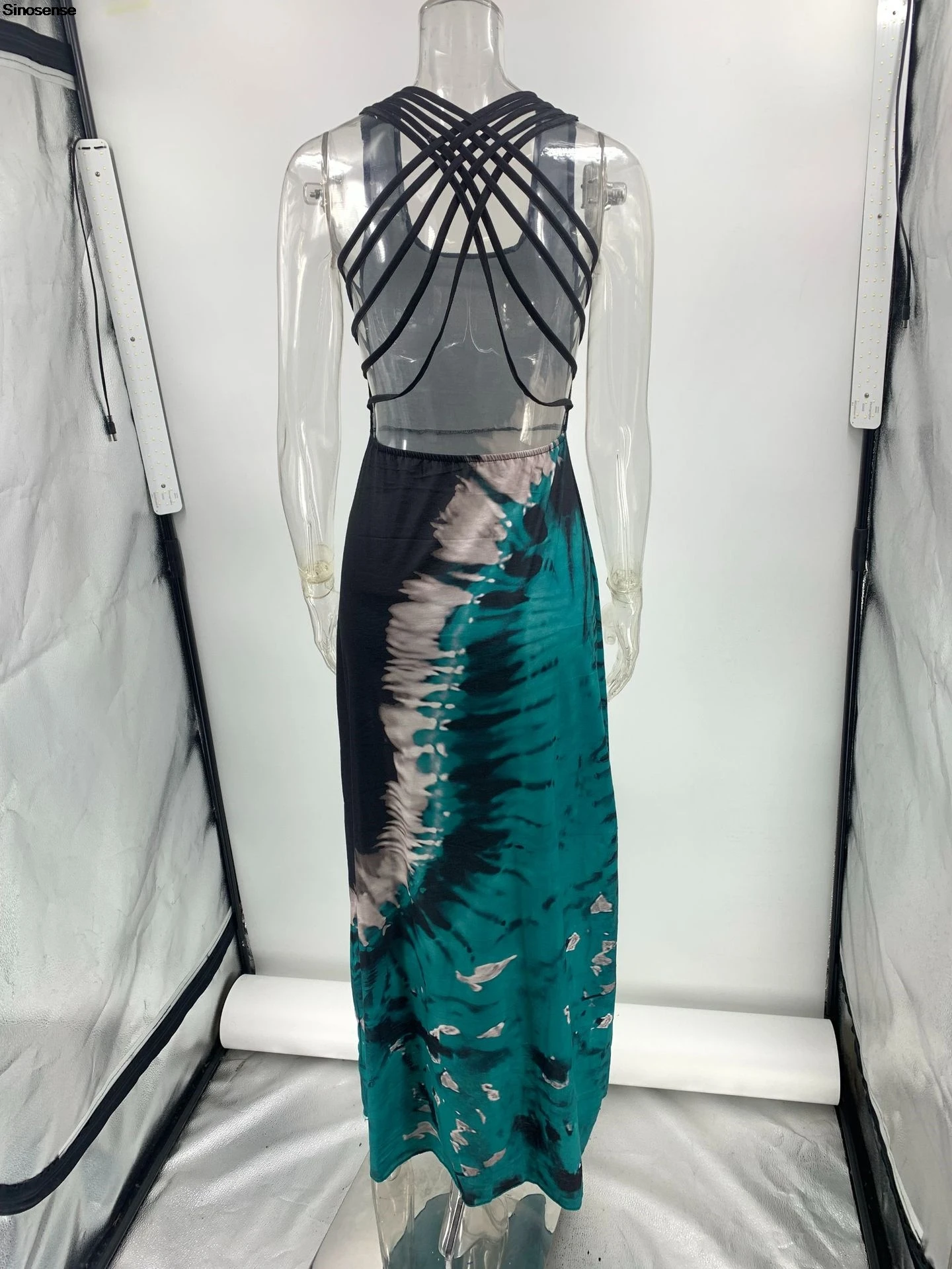 Женское платье-макси с тропическим принтом летнее платье без рукавов в стиле