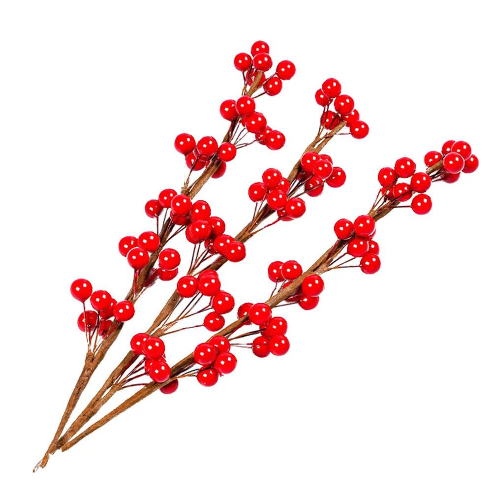 

Berry Christmas Picks Stems Holly Branches Artificial Wreath Tree Red Decorations Decor Berries Faux Flower Floral Xmas Twig