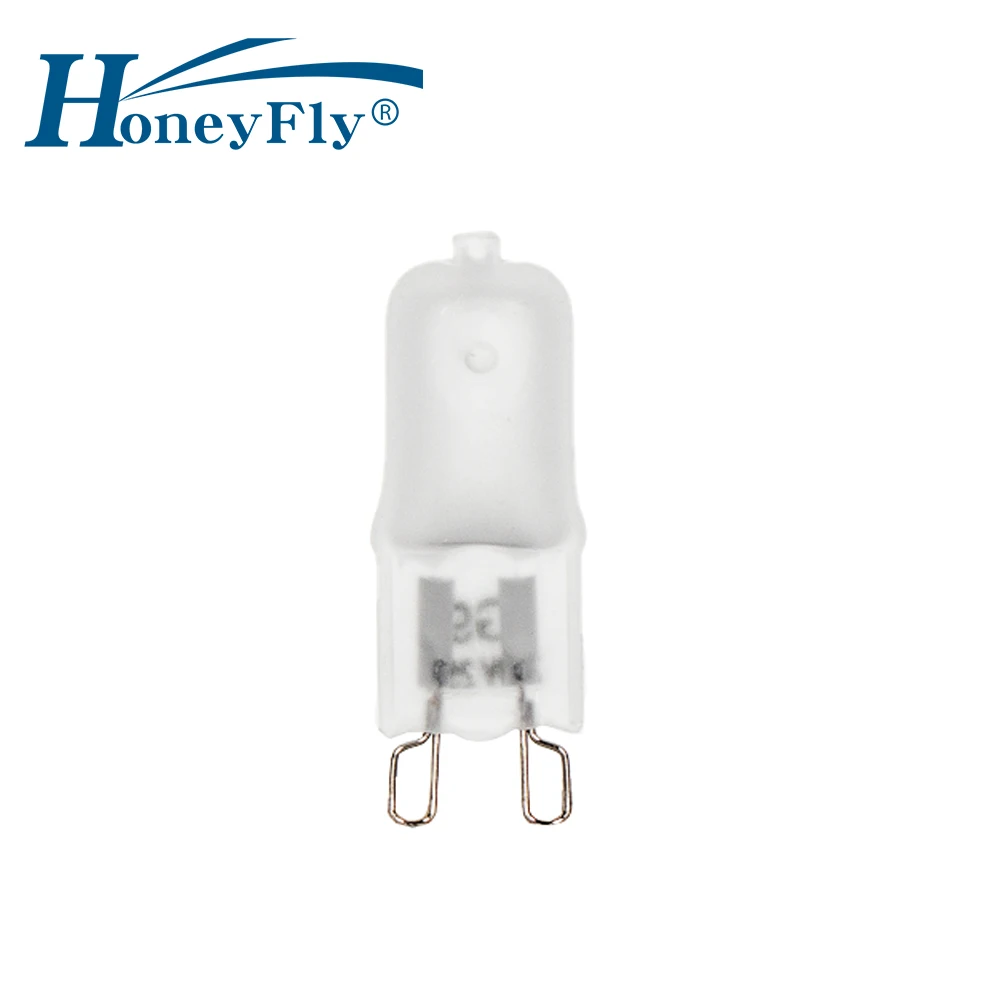 HoneyFly 10pcs G9 Halogen Lamp 220V 25W 40W 100W Warmwhite Halogen Bulb Frosted Crystal Light G9 Halojen Ampul Indoor Light
