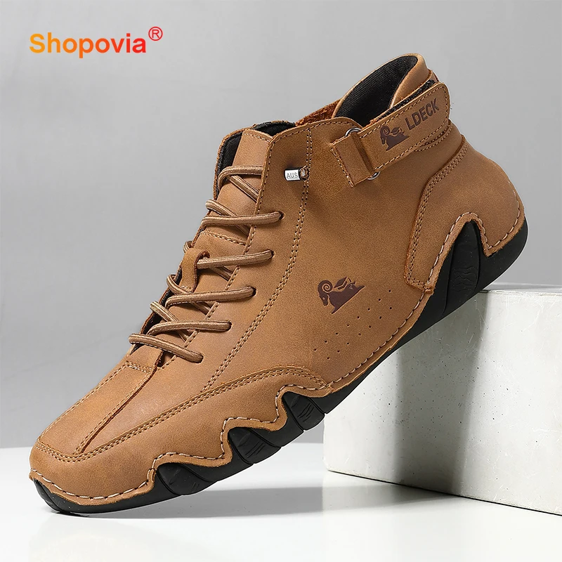

Men Sneakers Shoes 2023 Waterproof High Top Sneakers Male Casual Vulcanized Shoes Light Lace-Up Shoes Men Boots Luxury Footwear