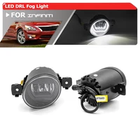 Set White DRL Halo Led Driving Fog Light Assembly Kits For Infiniti M35 M45 08-10 G37 Coupe Convertible JX35 QX60
