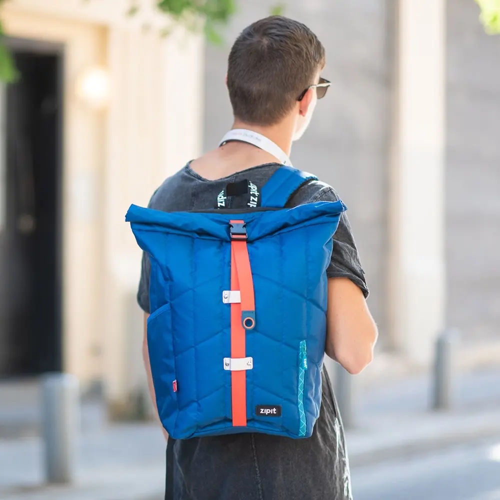 Puffer Backpack, High School and College Bag, Padded Laptop Compartment, Tear Resistant (Blue)