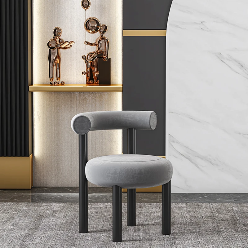 

Minimalist Metal Living Room Chair Clean White Luxury Elegant Classic Chair Cosmetic Bedroom Nordic Chair Home Furniture