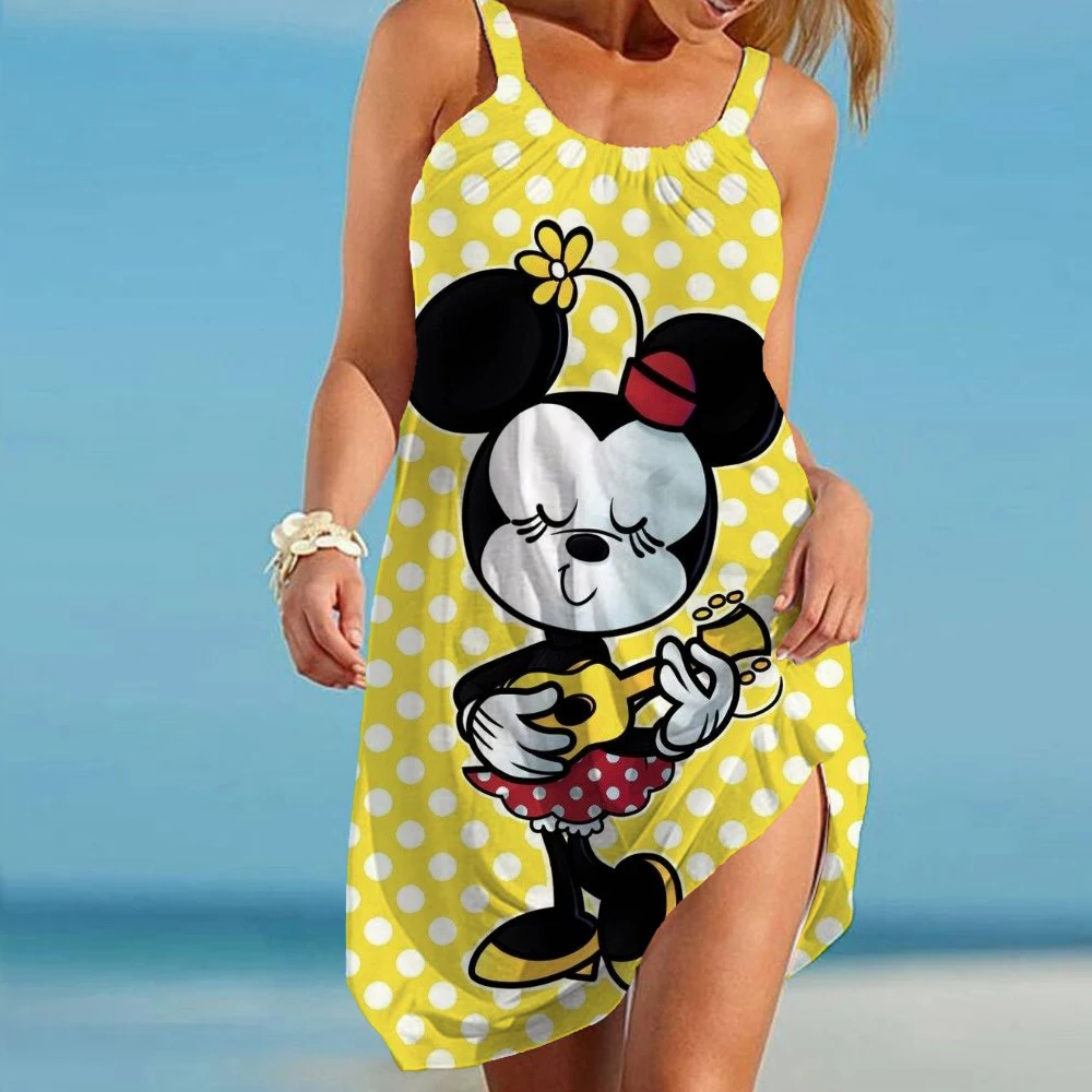 Летнее женское пляжное платье Disney сексуальный мультяшный купальник с Минни