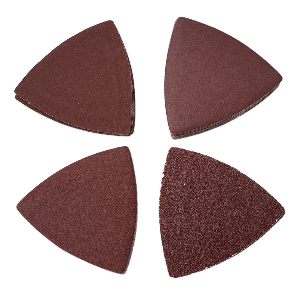 

40pcs Triangular Sandpaper Aluminum Oxide 60/120/180/240 Grit Sand Paper Hook & Loop For Oscillating Multi Tool Sanding Pad