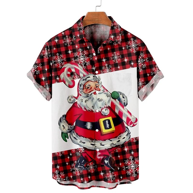

Badassdude Christmas Vintage Poster Men's Casual Short Sleeved Shirt