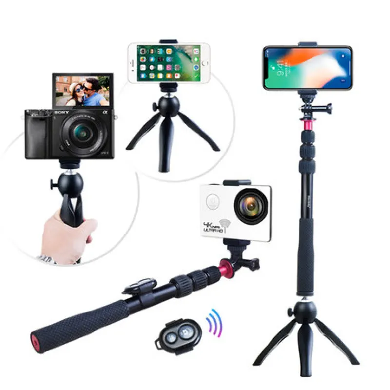 For XIAO MI Phones gopro IPhone 6s X camera Handheld Extendable Pole Selfies Camera Monopod Selfie Stick Tripod Para Selfie