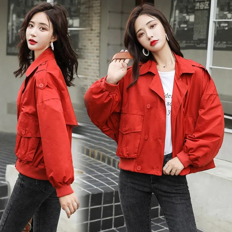 

2022 New Autumn Women Jacket Long Sleeves Coat Causal Windbreaker Famale Loose Zipper Lightweight Jackets Fashion Outwear