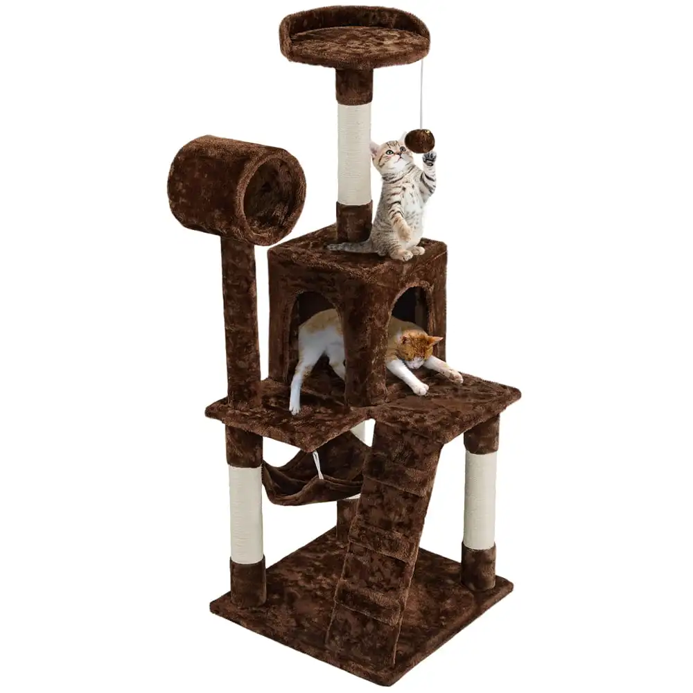 

51Inch Multilevel Cat Tree with Condo, Brown