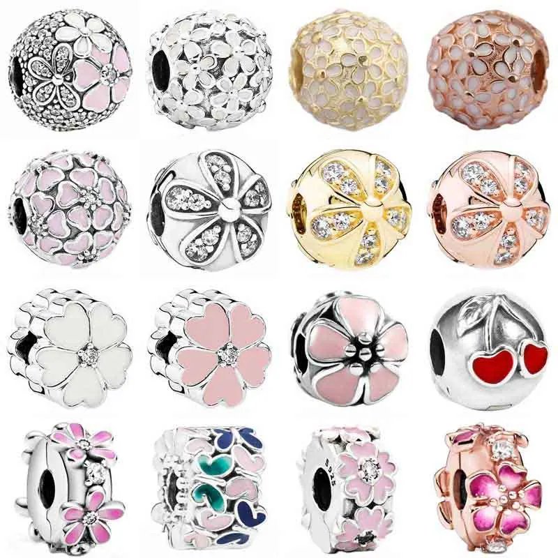 

Daisy Meadow Poetic Blooms Fixed Primrose Flower Butterfly Clip Charm 925 Sterling Silver Bead Fit Pandora Bracelet DIY Jewelry