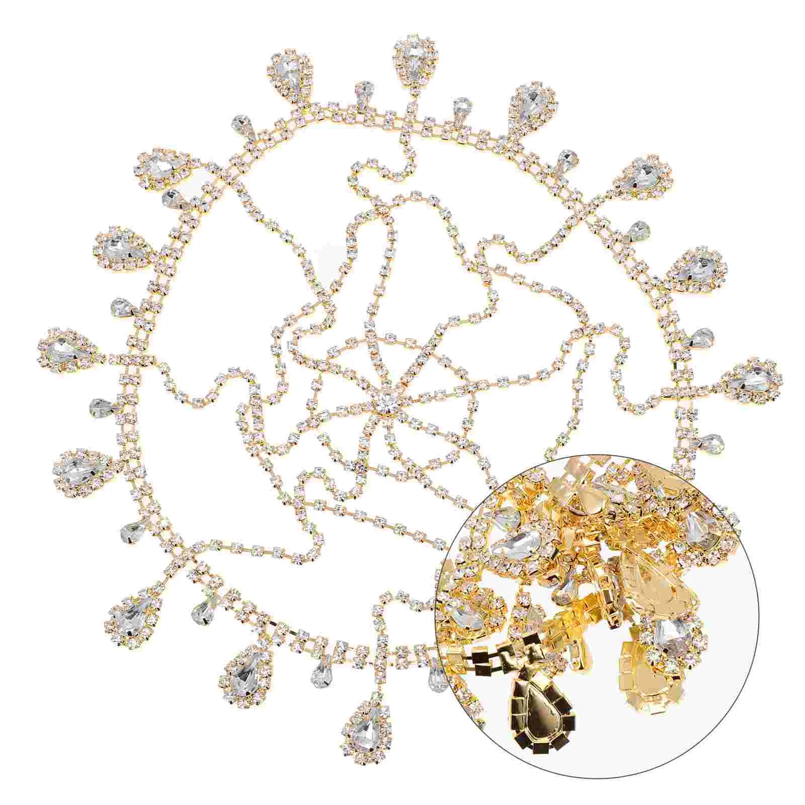 

Rhinestone Mesh Headpiece Rhinestones Headband 20s Women Chain Decor Durable Alloy Forehead Brides Charms Boho