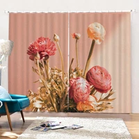 vintage flower plant art curtains for living room bedroom decoration kitchen window curtain
