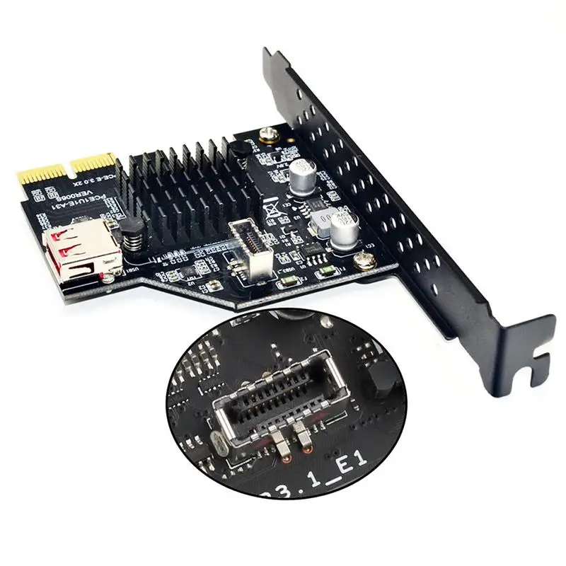 

ASM3142 Win XP/7/8/10/LINUX Add on Cards USB 3.1 Front Type-E Expansion Card 20PIN PCI-E 4X 8X 16X 10Gbps Adapter Raiser Card