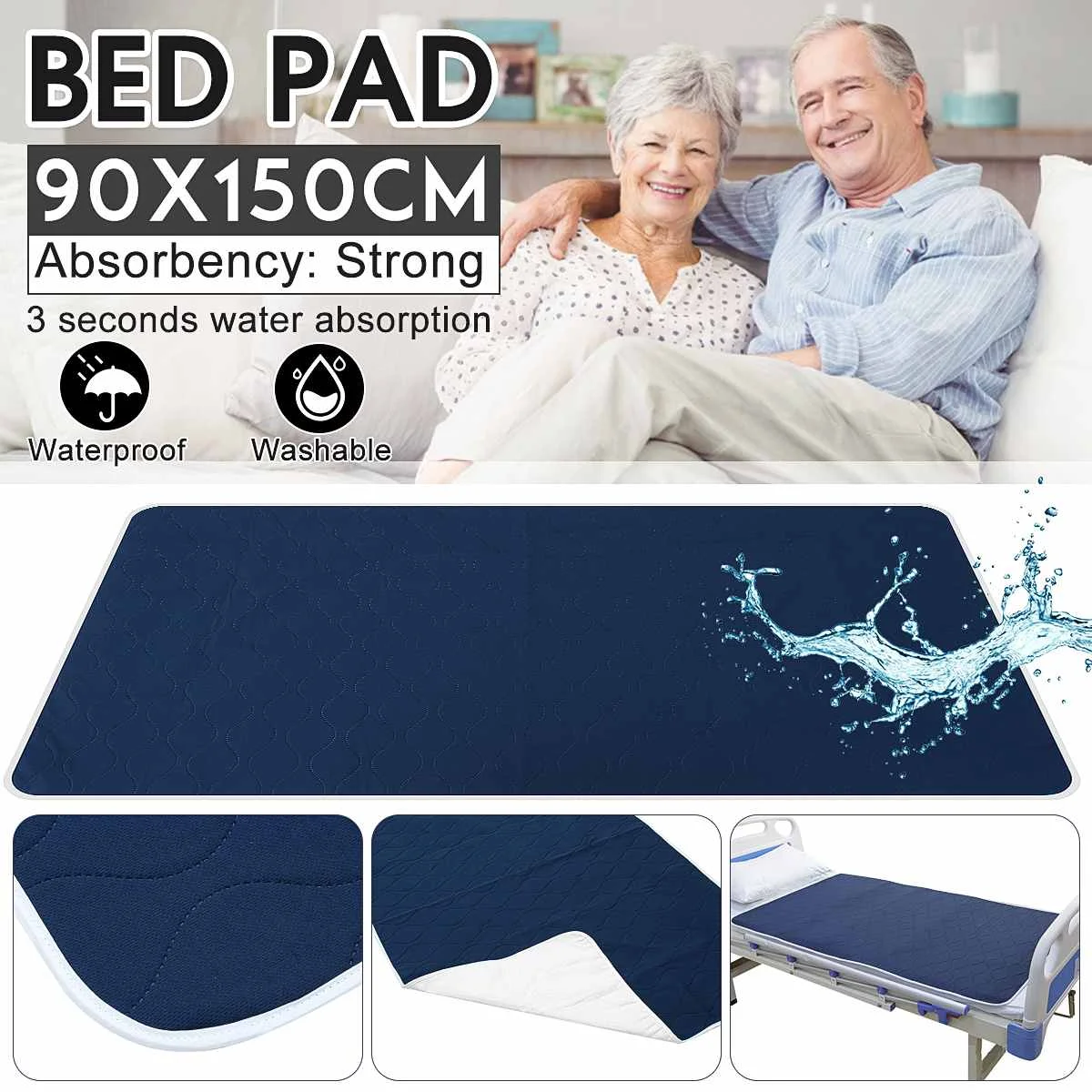 

Waterproof Bedspread on The Bed Super King Size Bed Cover Quilted Mattress Pad Washable Mattress Protector for Pet Dog Bed Linen