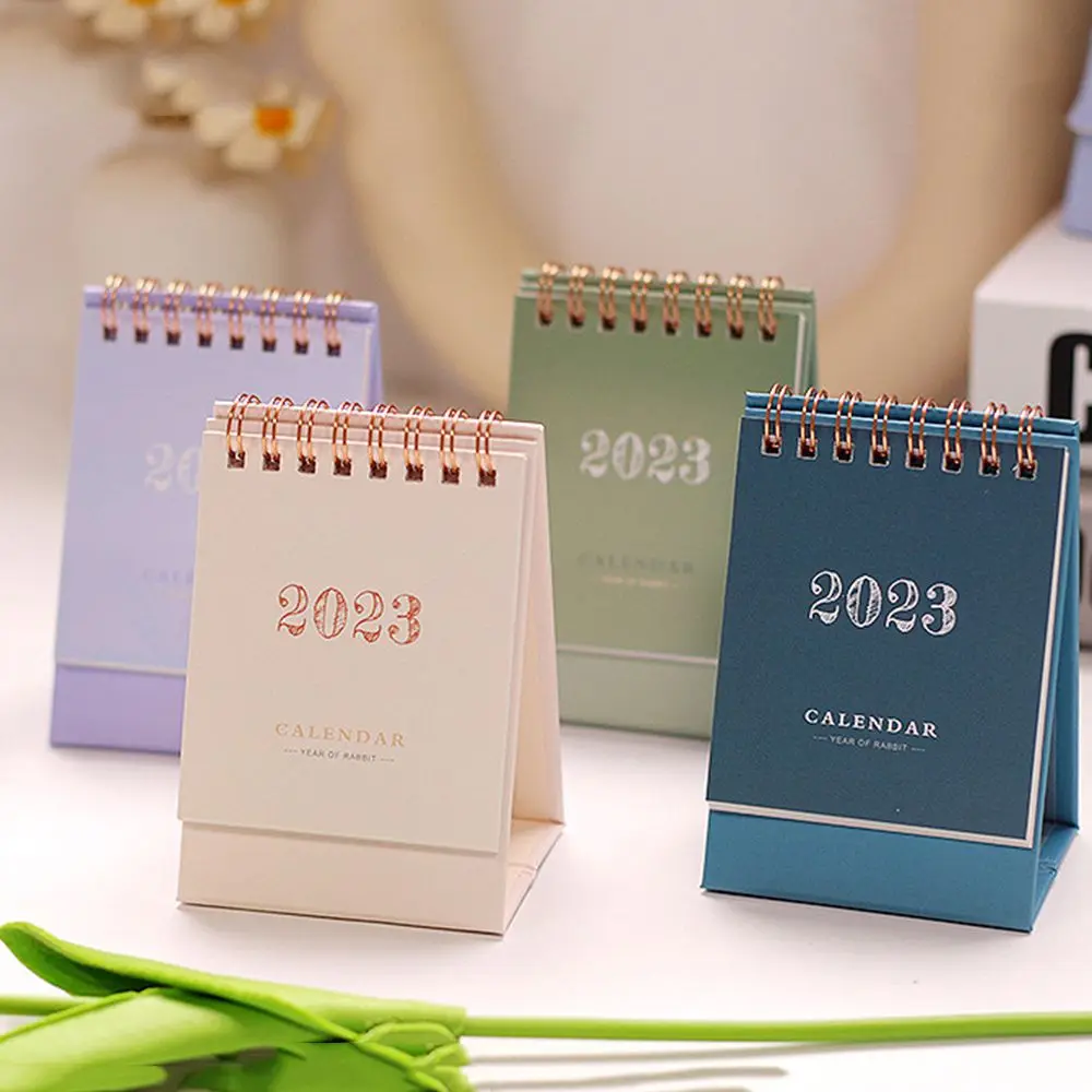 

2023 Simple Solid Color Mini Desktop Paper Simple Calendar