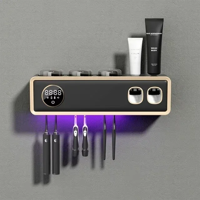 

УФ-держатель для зубных щеток, глубокий стерилизатор, соковыжималка для зубной пасты, светильник, энергетическая зарядка через USB, быстросохнущая настенная полка для хранения в ванной комнате