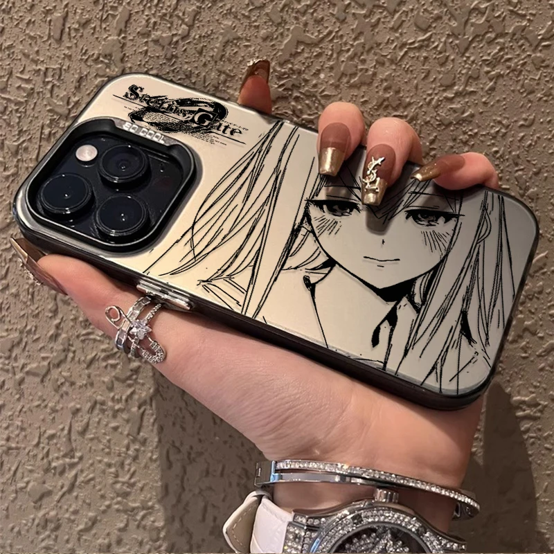 Фото Матовый жесткий чехол Steins Gate Makise Kurisu для iPhone 17 Air 16 15 11 12 14 13 Pro Max XS X XR Plus 8 7 SE 2020, противоударный чехол №5