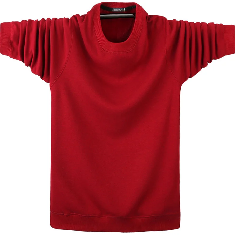 

Plus Size 5XL 6XL Brand Clothing 2024 Autumn Winter New Arrivals Men's Soft Velvet Thick Long Sleeve T-Shirt Fat Casual Tops
