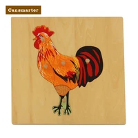 montessori toy rooster puzzles 3d for children educational preschool with knob board children house toys games
