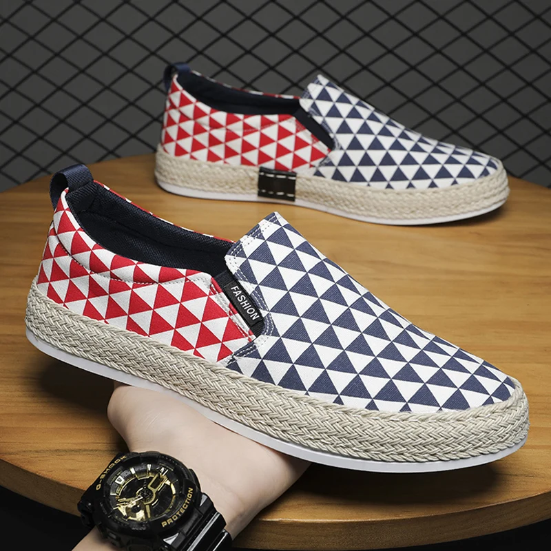 

Summer New Men Sneakers Casual Low-top Canvas Shoes Skate Shoes Fisherman Shoes Lazy Shoes Slip-on Cloth Shoes Men's Shoes