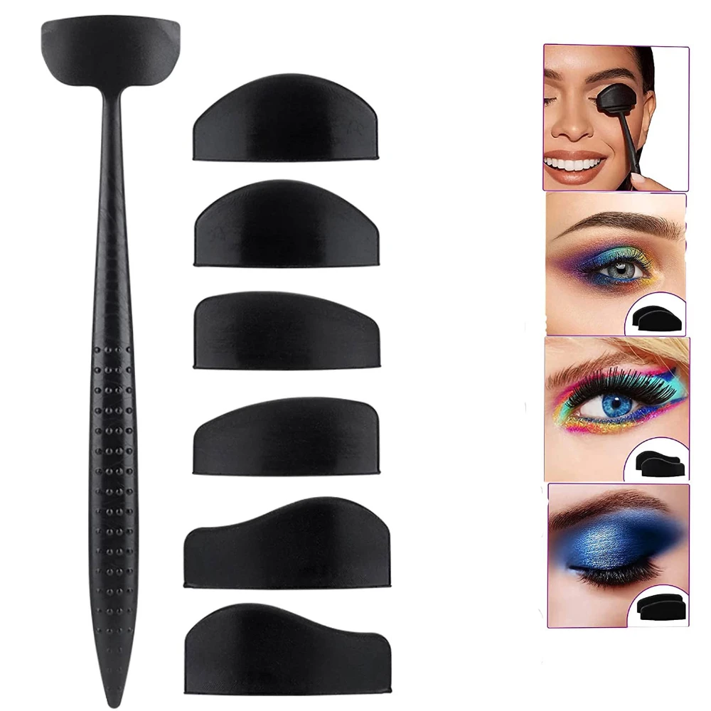 

6 In 1 Crease Line Kit Stencil Eyes Women Eyeshadow Cut Crease Silicone Eye Makeup Stencils Eyeliner Template To Delineate 1 Set
