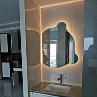 cute mirror smart with light irregular dressing table large mirror asymmetrical espelho para banheiro aesthetic room decor